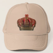 Royal Cross Crown - Gold Blue Red Truckerkappe (Vorderseite)