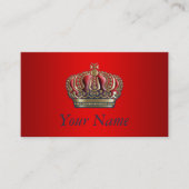 Royal Cross Crown - Gold Blue Red Visitenkarte (Vorderseite)
