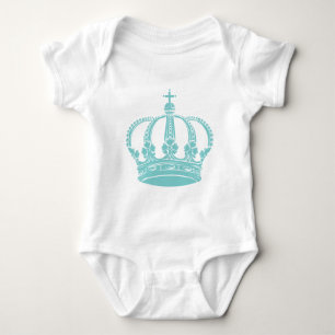 Royal Crown 02 - Hellblau Grün Baby Strampler