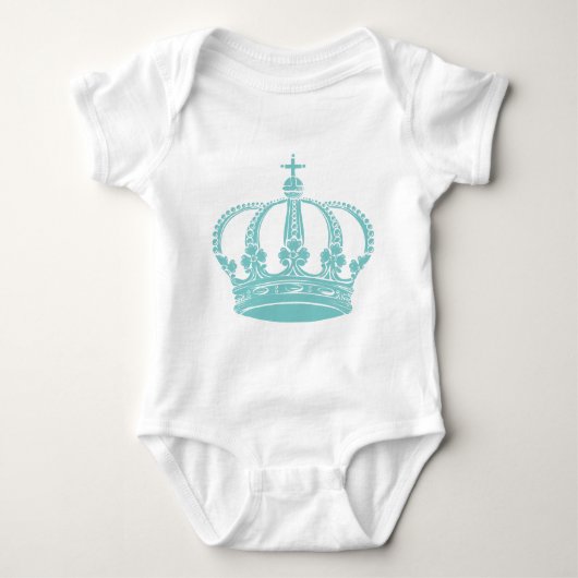 Royal Crown 02 - Light Blue Green Baby Strampler (Vorderseite)