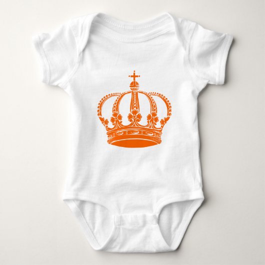 Royal Crown 02 - Orange Baby Strampler (Vorderseite)