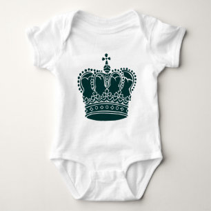 Royal Crown - Dark Green Baby Strampler