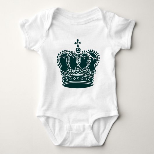 Royal Crown - Dark Green Baby Strampler (Vorderseite)
