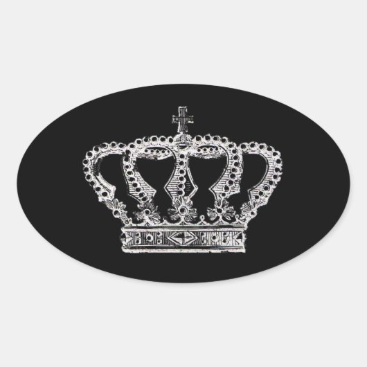 Royal Crown [Dark] Ovaler Aufkleber (Vorderseite)
