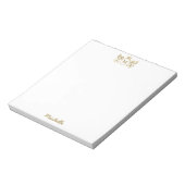Royal Crown Emblem Lions Monogram Script Gold Notizblock (Rotiert)