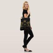 Royal Crown Emblem Lions Monogram Script Gold Tasche (Am Model)