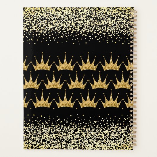 Royal Crown Gold Glitzer Design Planer (Rückseite)