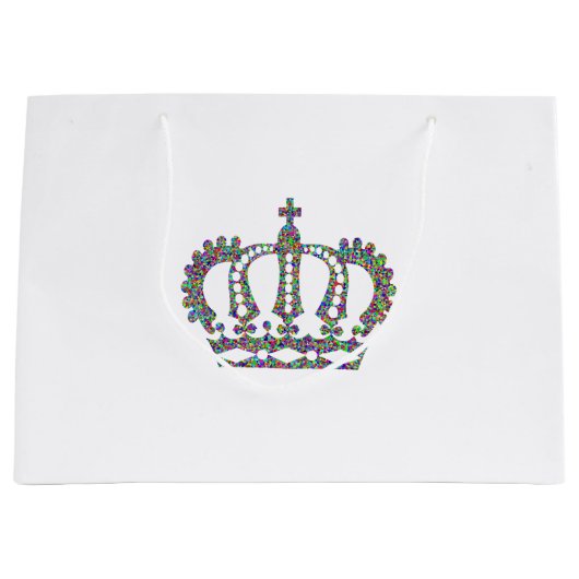 Royal Crown in Mustern Große Geschenktüte (Vorderseite)