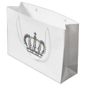 Royal Crown in Mustern Große Geschenktüte (Rückseite Schrägansicht)