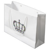Royal Crown in Mustern Große Geschenktüte (Vorderseite Schrägansicht)