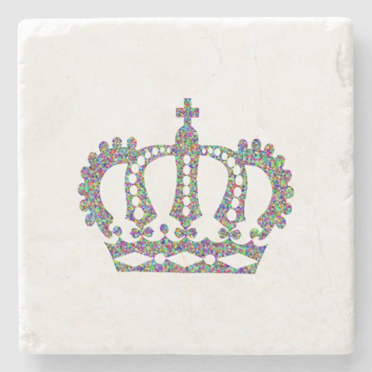 Royal Crown in Mustern Steinuntersetzer (Vorderseite)