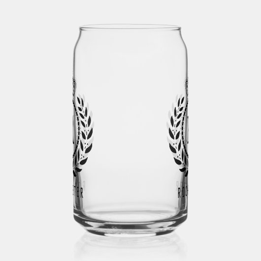 Royal Crown Laurel Wreath Black Mit Monogramm Name Dosenglas (Links)