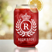 Royal Crown Laurel Wreath White Mit Monogramm Name Dosenglas