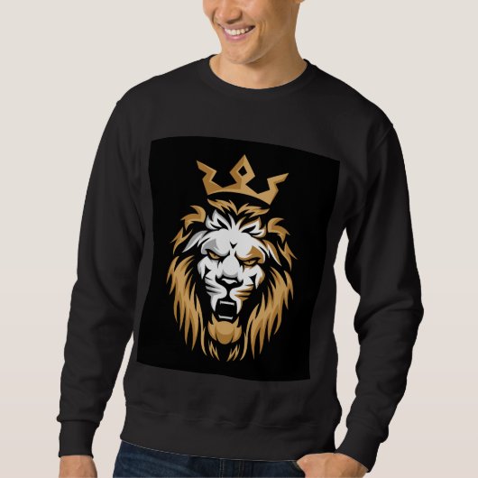 Royal Crown Löwe Schwarz Sweatshirt (Vorderseite)