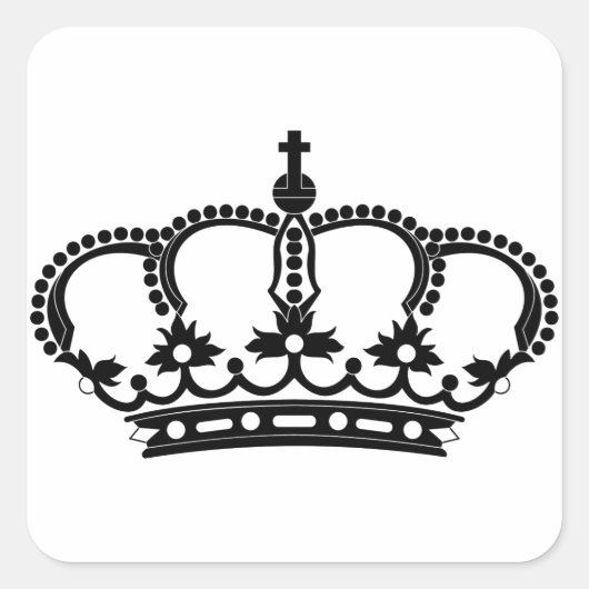 Royal Crown Prince King Quadratischer Aufkleber (Vorderseite)