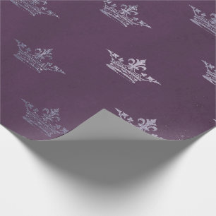 Royal Crown Princess Amethyst Lila Plum Gray Geschenkpapier