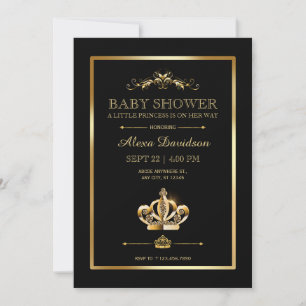 Royal Crown Princess Baby Dusche Einladung