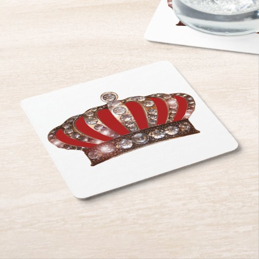 "Royal Crown" Rechteckiger Pappuntersetzer (angewinkelt)