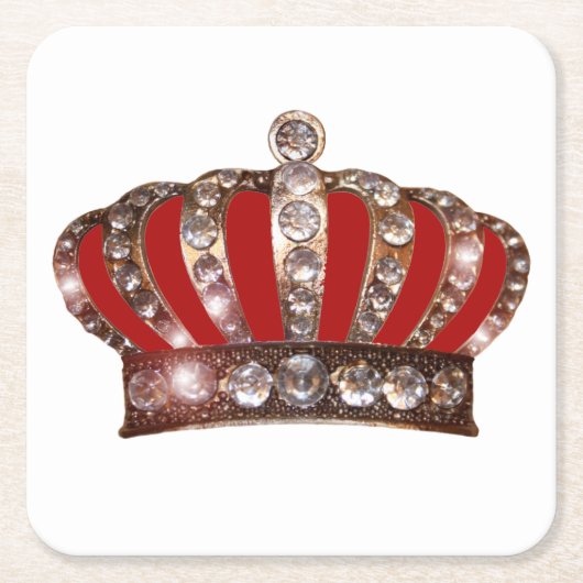 "Royal Crown" Rechteckiger Pappuntersetzer (Vorderseite)
