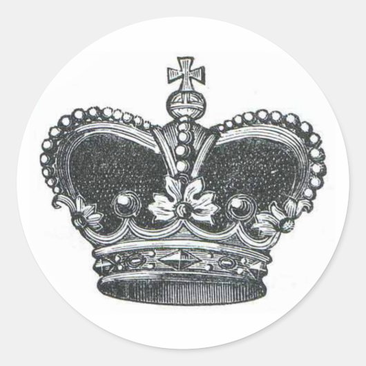 Royal Crown Runder Aufkleber (Vorderseite)