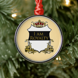 Royal Crown Schild Creme Gelb Luxus Ornament Aus Metall