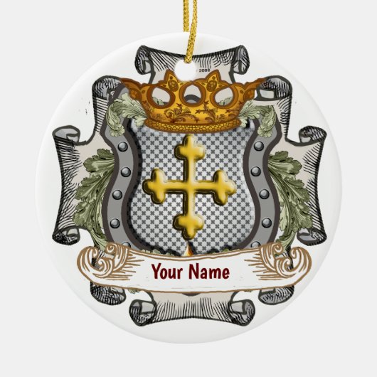 Royal Crown Shield Surname Ornament (Vorne)