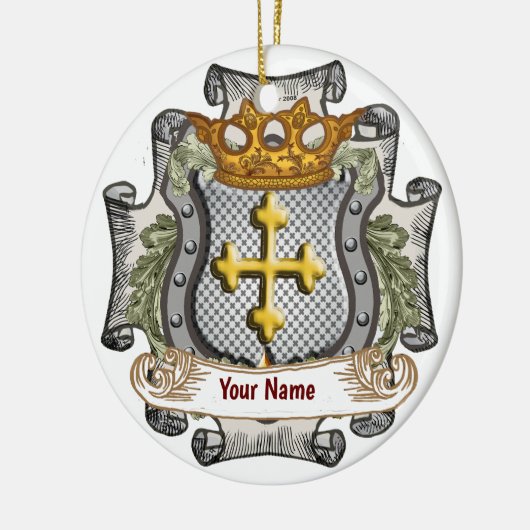 Royal Crown Shield Surname Ornament (Links)