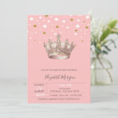 Royal Crown Stars Baby Shower Einladung (Stehend Vorderseite)