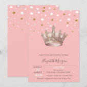 Royal Crown Stars Baby Shower Einladung (Vorne/Hinten)