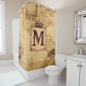 Royal Crown Vintag Name Pattern Beige Duschvorhang (Beispiel)