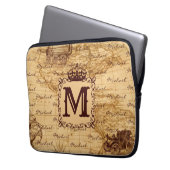 Royal Crown Vintag Name Pattern Beige Laptopschutzhülle (Vorderseite Links)