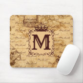 Royal Crown Vintag Name Pattern Beige Mousepad (Mit Mouse)