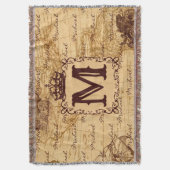 Royal Crown Vintage Name Pattern Beige Decke (Vorderseite Vertikal)