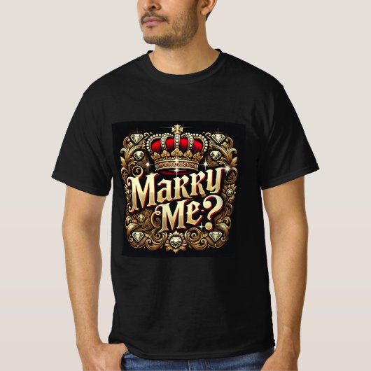 Royal Crown Vorschlag Marry Me Mens Tshirt (Vorderseite)