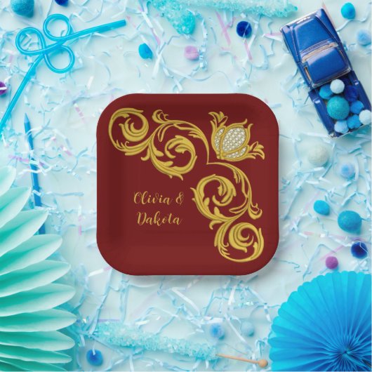 Royal Crown Wedding Pappteller (Party)