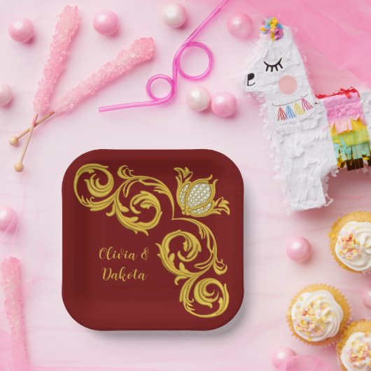 Royal Crown Wedding Pappteller (Party)