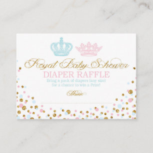 Royal Crowns Princess Diaper Raffle Ticket Begleitkarte