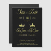 Royal Crowns Two Queen for Lesbian Wedding Magnetkarte (Vorne/Hinten)