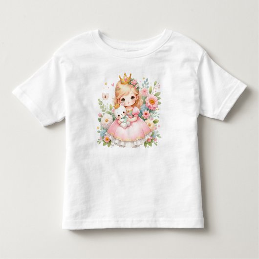 Royal Cuddle - Prinzessin und Bär Kleinkind T-shirt (Vorderseite)