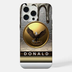 🦅 Royal Custom Name Adler Liquid Gold Tropf Luxus iPhone 15 Pro Max Hülle
