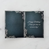 Royal Cyan & Silver King of the Dead Birthday Card Karte (Innenseite)