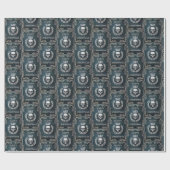 Royal Cyan & Silver King of the Dead Christmas Geschenkpapier (Flach)