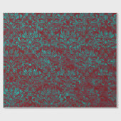 Royal Damask Crushed Velvet Burgundy Red Turquoise Geschenkpapier (Flach)