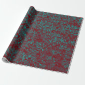 Royal Damask Crushed Velvet Burgundy Red Turquoise Geschenkpapier (Ungerollt)