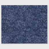 Royal Damask Crushed Velvetc Emerald Blue Navy Geschenkpapier (Flach)