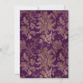 Royal Damask Elegantes Lila Hochzeitserlebnis Einladung (Rückseite)