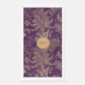 Royal Damask Lila Monogram Serviette (Vorderseite)