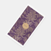 Royal Damask Lila Monogram Serviette (Ecke)