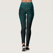Royal Damask Türkis Design Leggings (Rückseite)