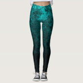 Royal Damask Türkis Design Leggings (Vorderseite)